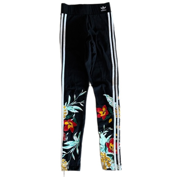Adidas Her Studio London 3 Stripe Floral Leggings Size XS - Picture 6 of 8